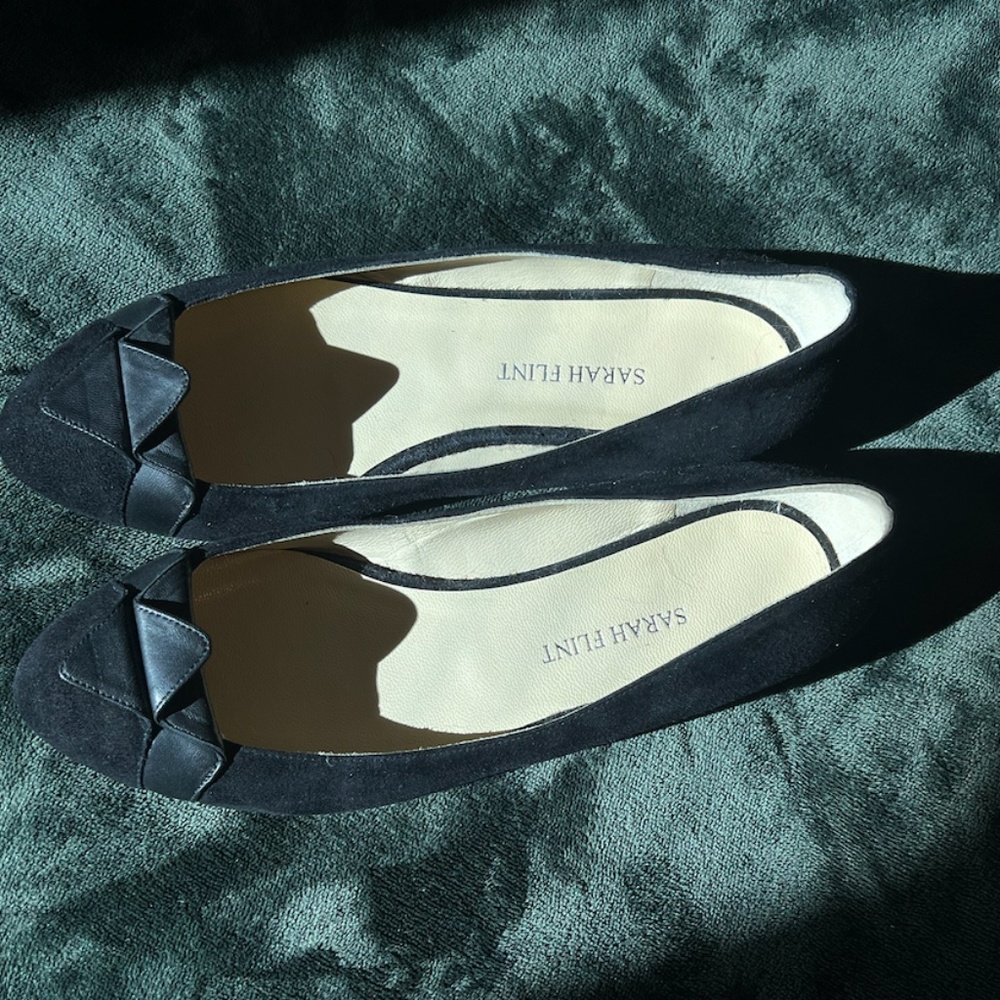 Sarah Flint Suede Ballet Flats -Black